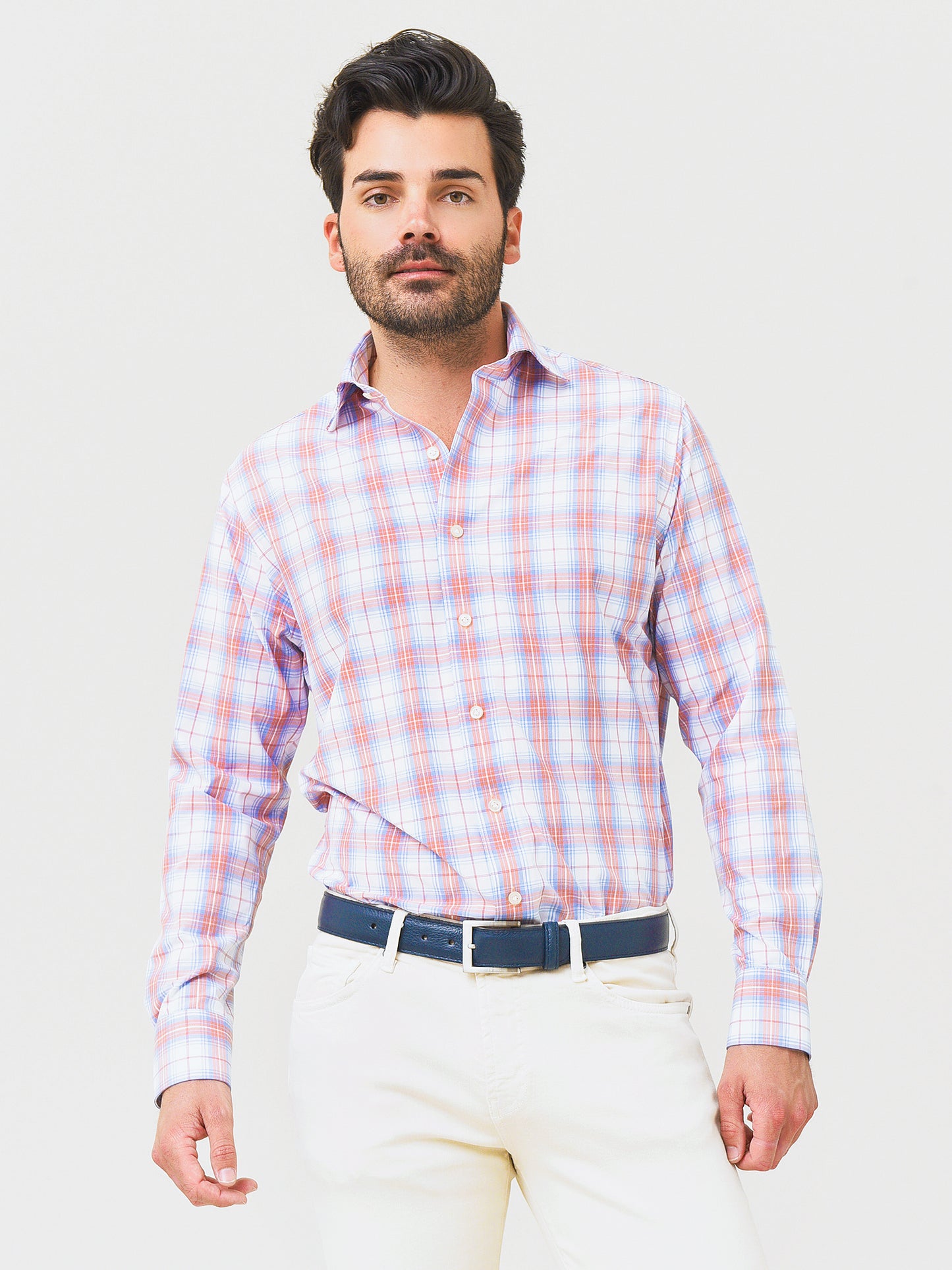 Peter Millar Crown Crafted Men's Oscar Performance Poplin Sport Shirt - Saint Bernard