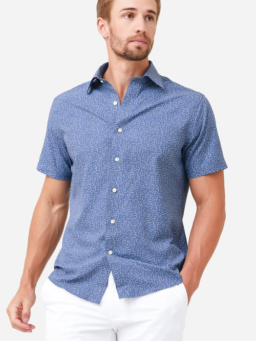 Peter Millar Crown Crafted Men's Keeping Time Performance Poplin Sport Shirt