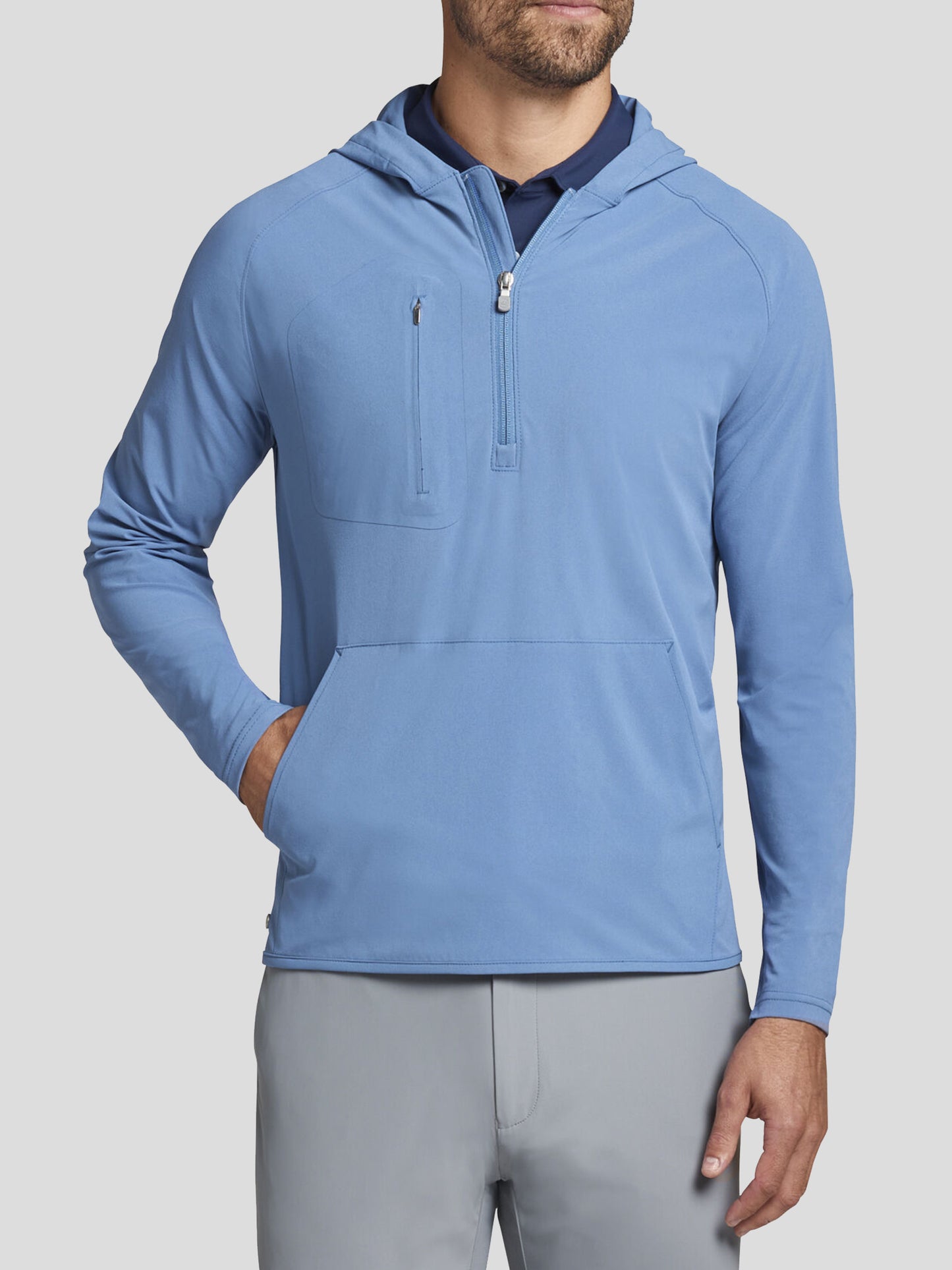 Peter Millar Crown Crafted Men's Flex Adapt Half-Zip Hoodie - Saint Bernard