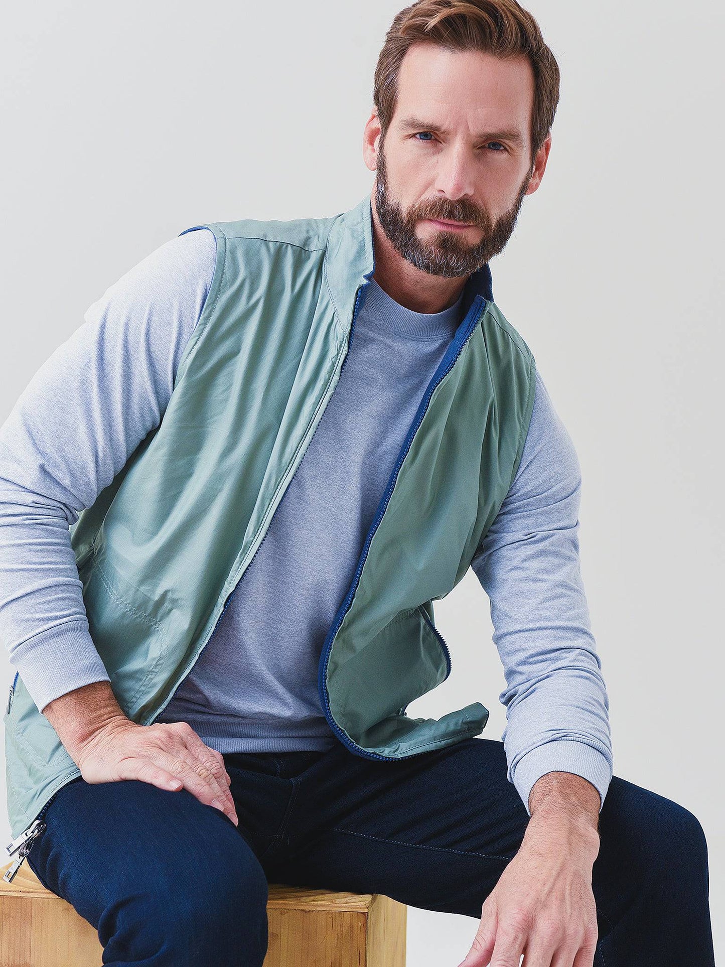 Peter Millar Crown Crafted Men's Thermal Block Reversible Vest - Saint Bernard