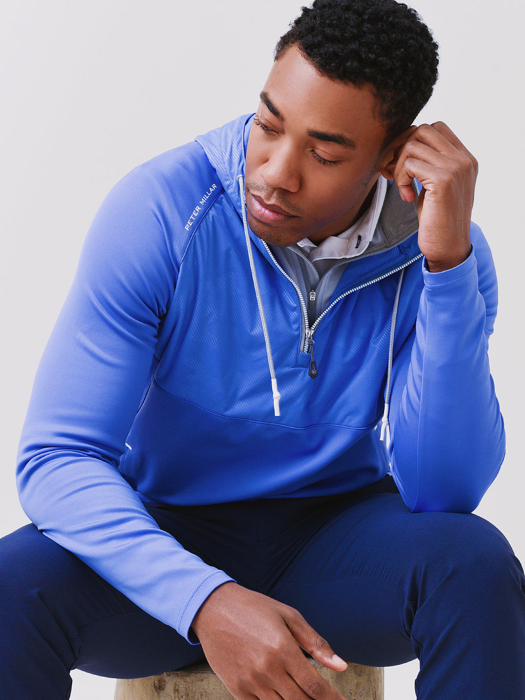 Peter Millar Crown Sport Men's Hyperlight Weld Hybrid Half-Zip - Saint Bernard