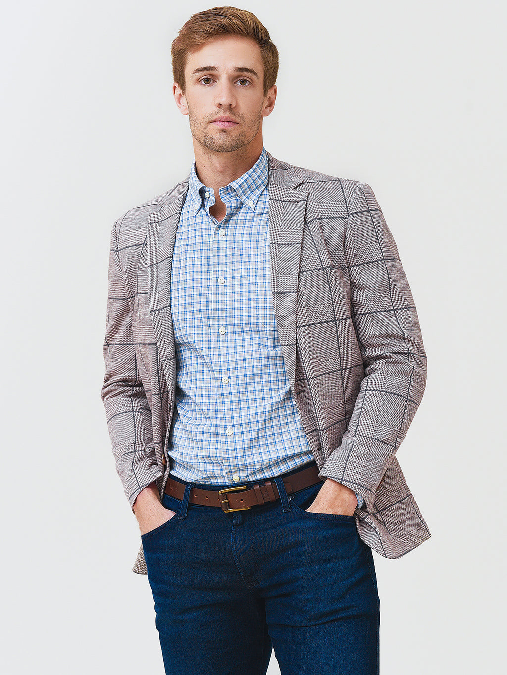 Peter Millar Crown Men's Playa Plaid Soft Jacket - Saint Bernard