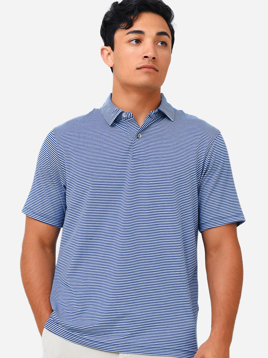 Peter Millar Seaside Men's Drirelease® Natural Touch Gaffer's Stripe Polo - Saint Bernard