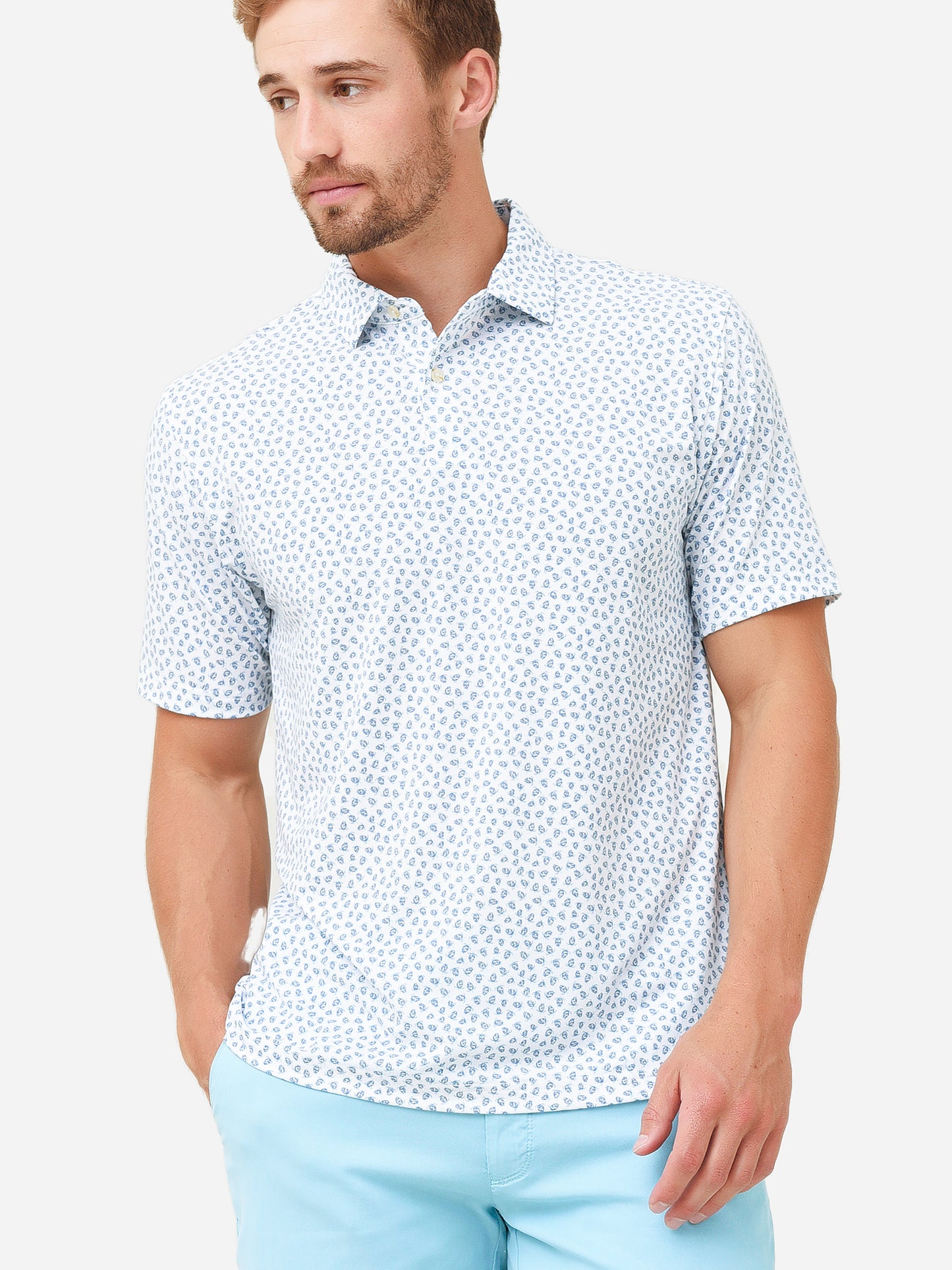 Peter Millar Seaside Men's drirelease® Natural Touch Turtle Tide Polo - Saint Bernard
