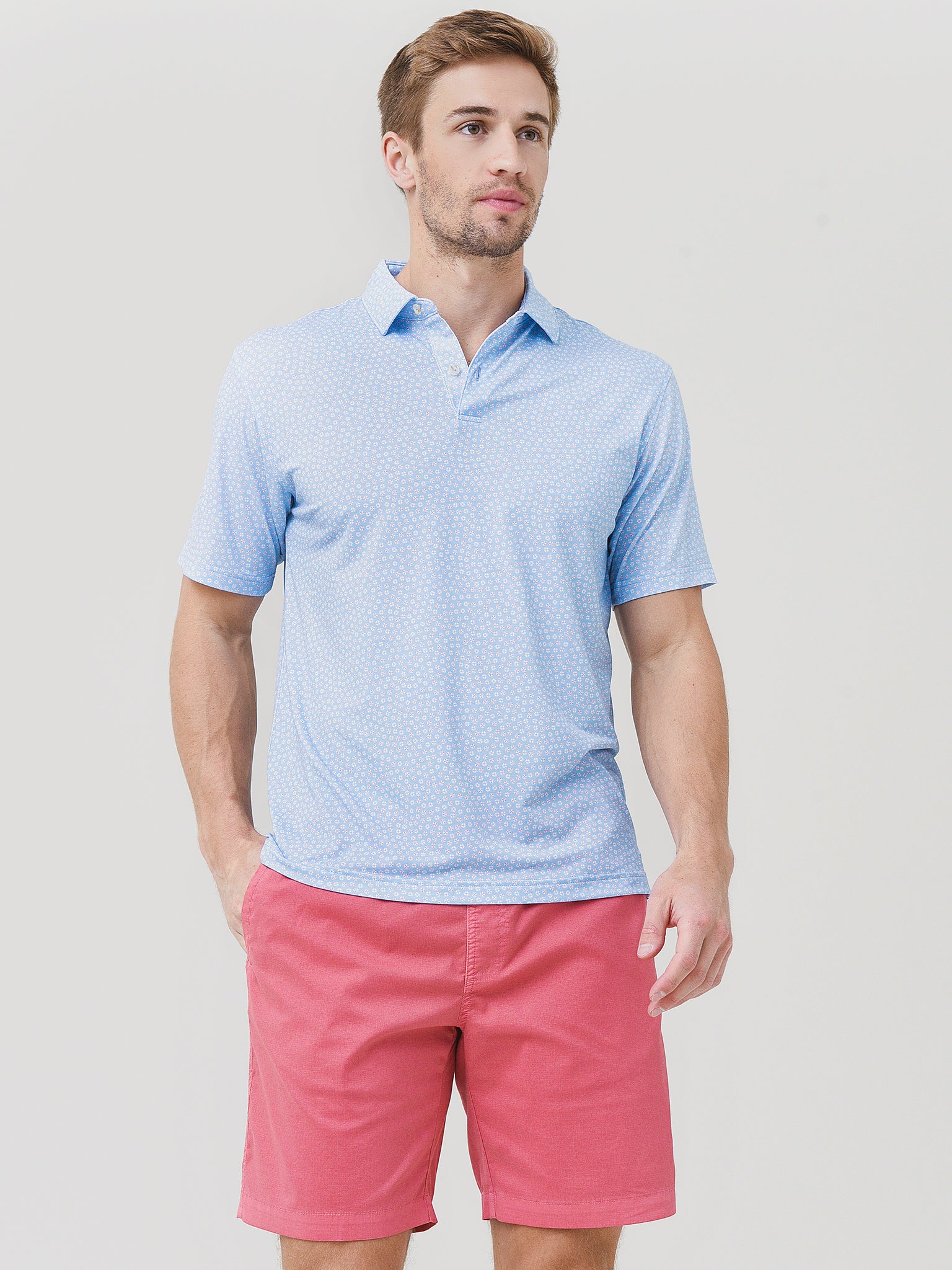 Peter Millar Seaside Men's Drirelease® Natural Touch Floats Polo - Saint Bernard