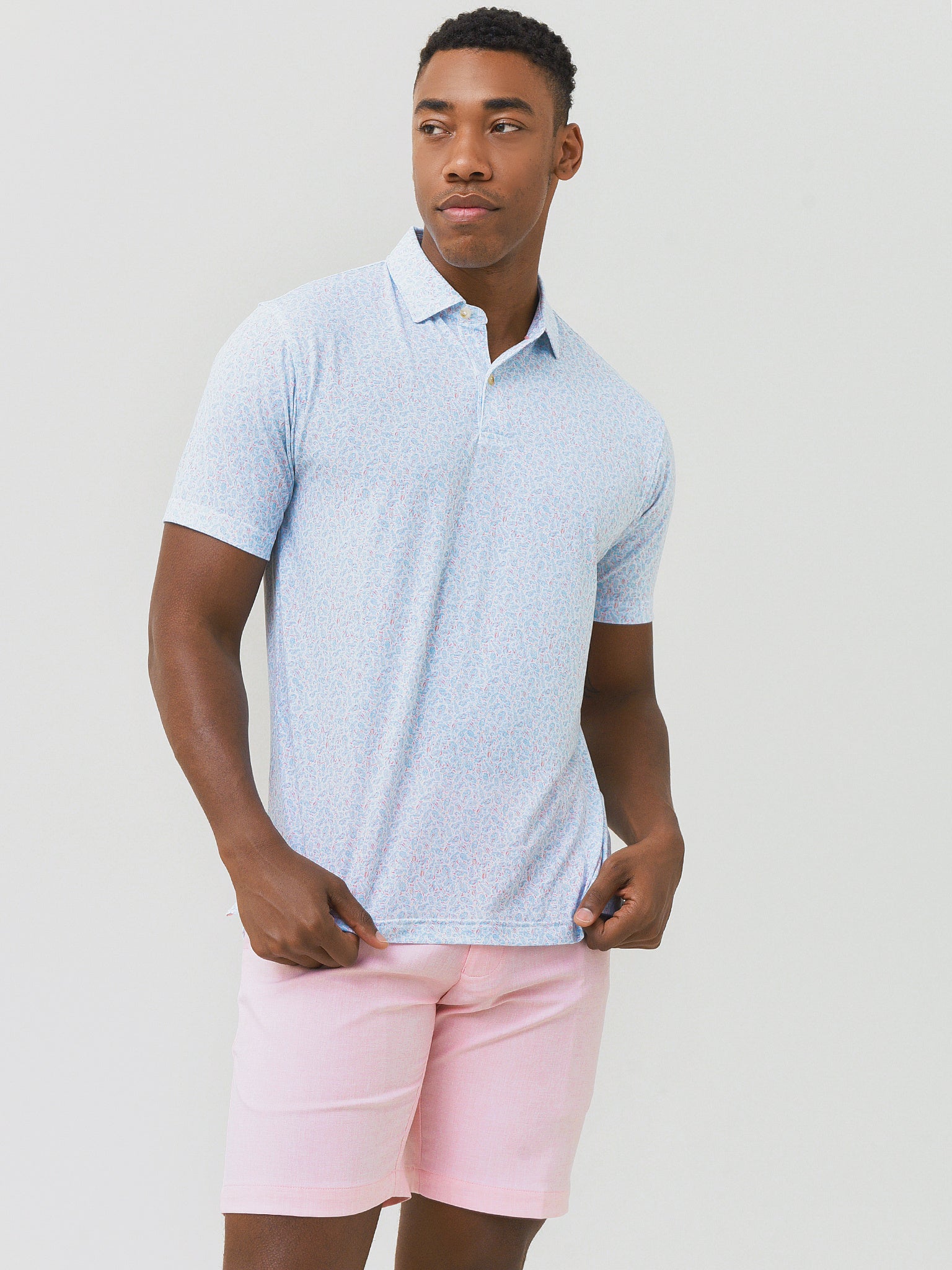 Peter Millar Seaside Men's Drirelease® Natural Touch Lobsters & Lagers Polo - Saint Bernard