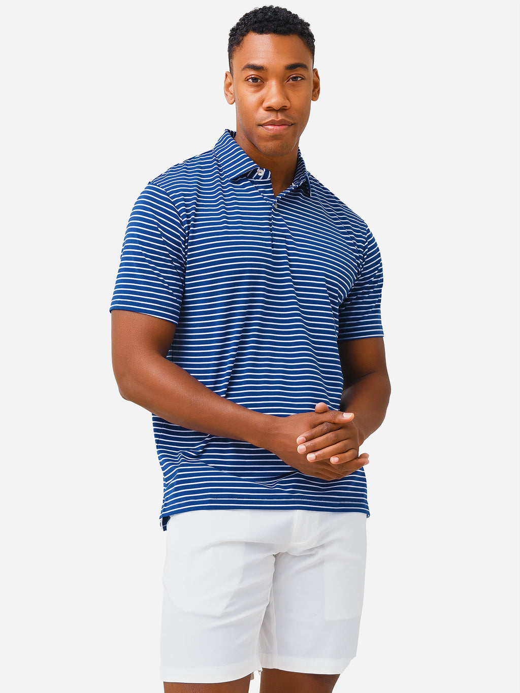 Peter Millar Seaside Men's Drirelease® Natural Touch Calico Stripe Polo - Saint Bernard