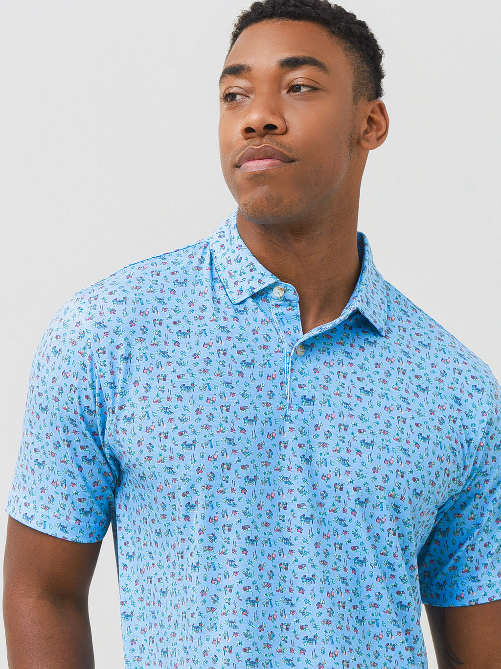 Peter Millar Seaside Men's Drirelease® Natural Touch Party Parrots Polo - Saint Bernard