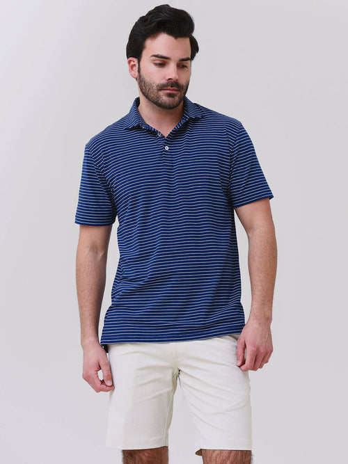 Peter Millar Crown Men's Crest Shallows Stripe Short Sleeve Polo