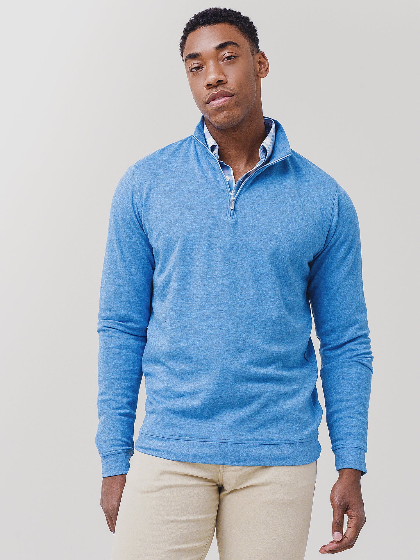 Peter Millar Crown Men's Comfort Interlock Quarter-Zip - Saint Bernard