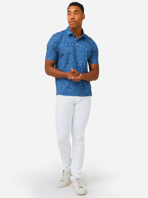 Peter Millar Seaside Men's Hibiscus Haven Aqua Cotton Polo