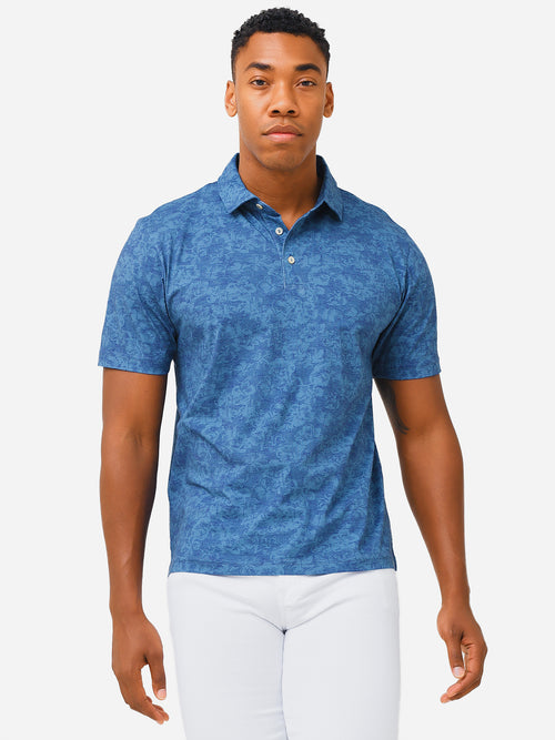 Peter Millar Seaside Men's Hibiscus Haven Aqua Cotton Polo