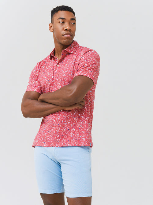 Peter Millar Seaside Men's Regatta Reflection Aqua Cotton Polo