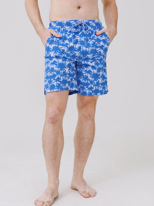 Peter Millar Seaside Men's Clouds And Palms Swim Trunk
