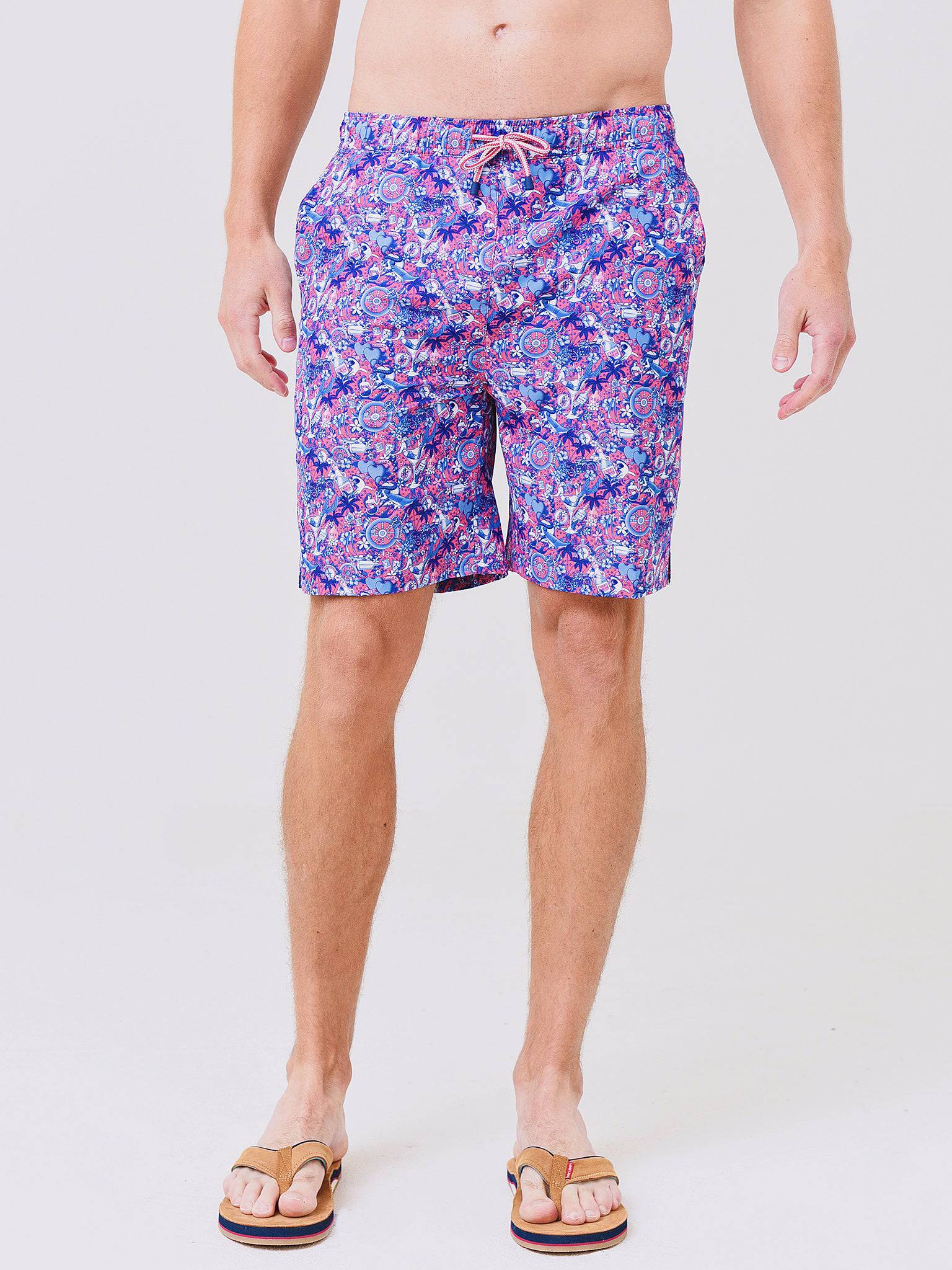 Peter Millar Seaside Men's Tic-Tac-Tatt Swim Trunk - Saint Bernard