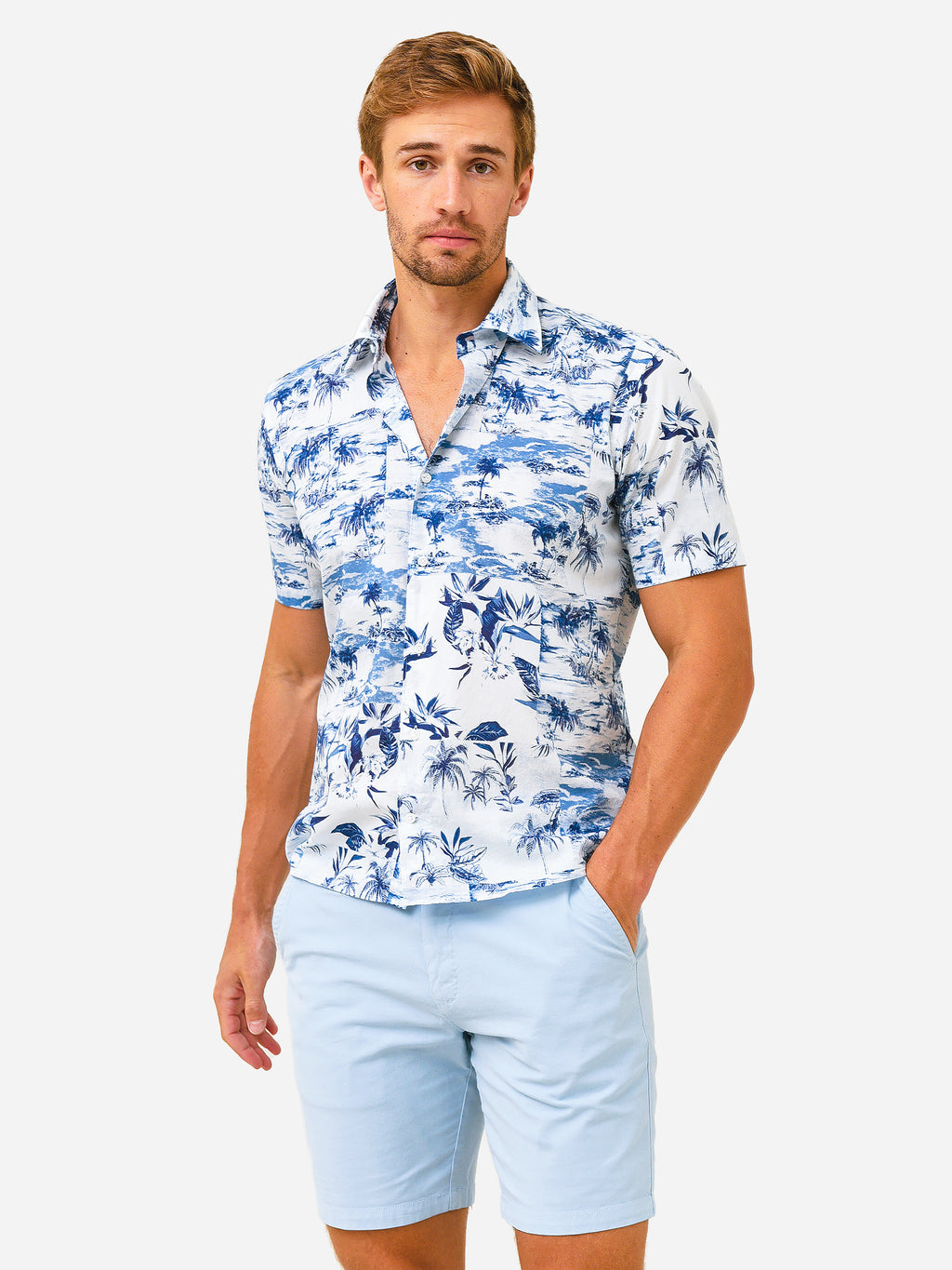 Peter Millar Collection Men's Cruz Bay Cotton Sport Shirt - Saint Bernard