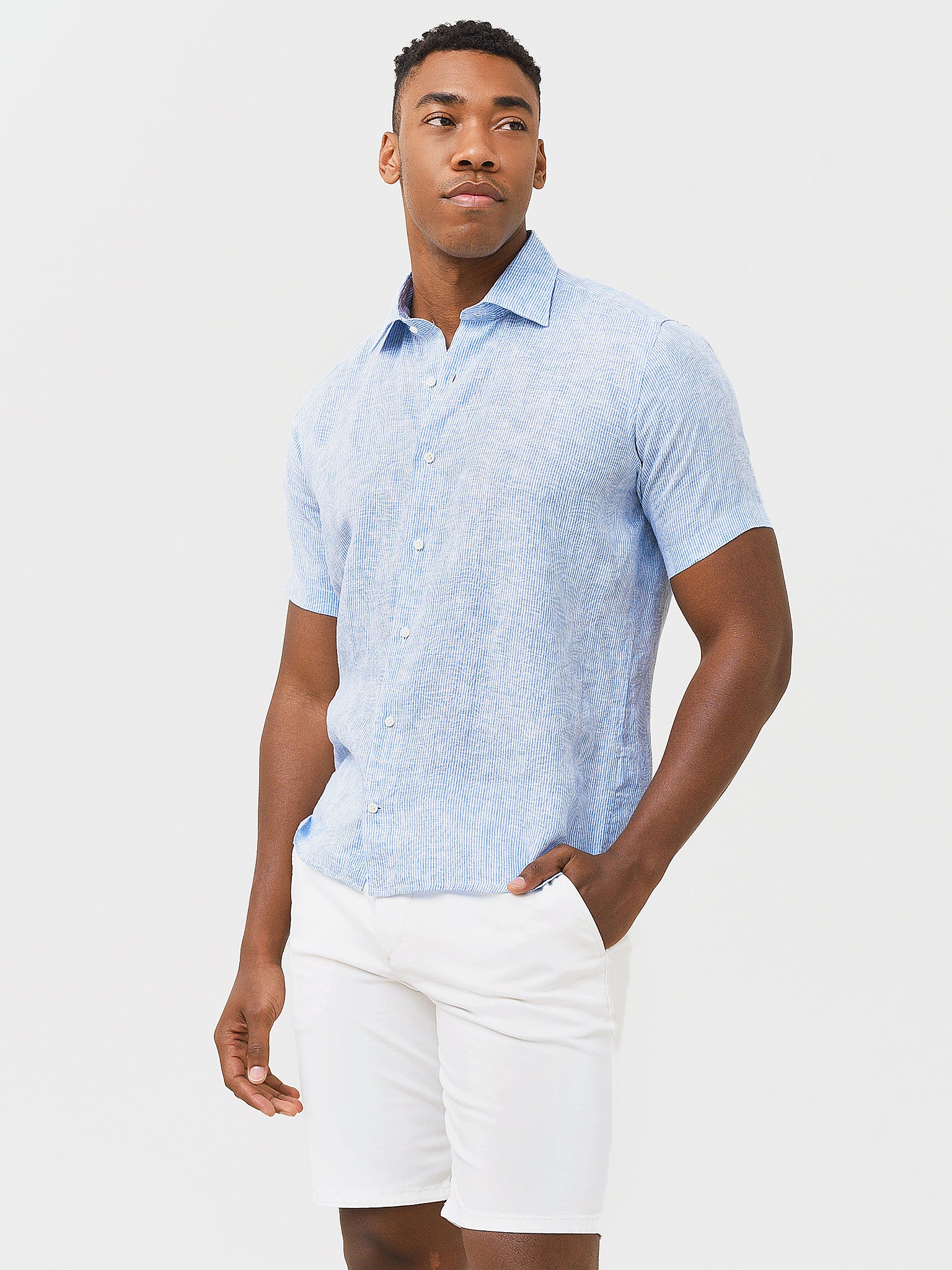 Peter Millar Collection Men's Coastline Linen Sport Shirt - Saint Bernard