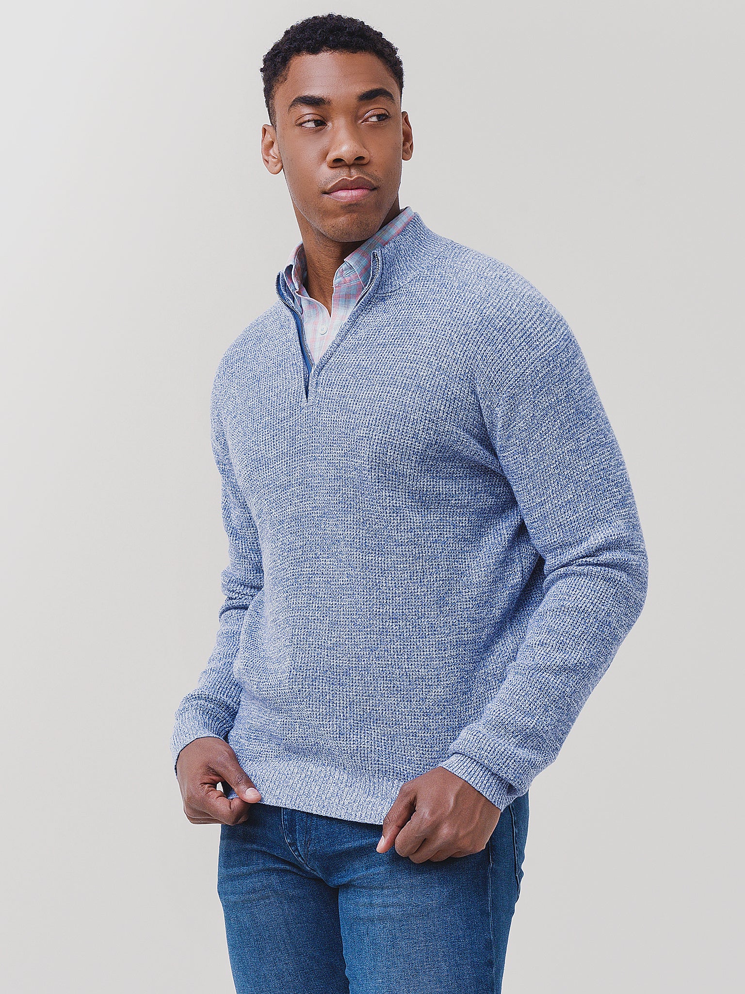 Peter Millar Crown Men's Kitts Twisted Quarter-Zip - Saint Bernard