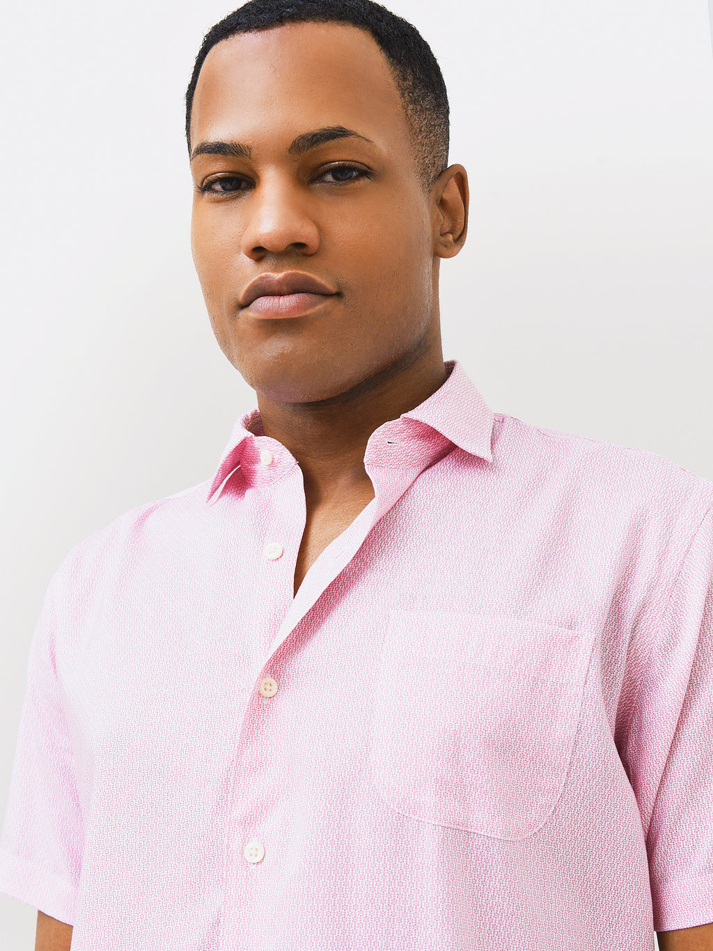 Peter Millar Crown Men's Monroe Linen-Blend Sport Shirt - Saint Bernard