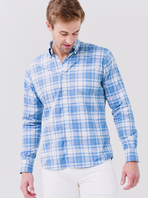 Peter Millar Crown Men's Seaport Crown Vintage Cotton-Stretch Sport Shirt