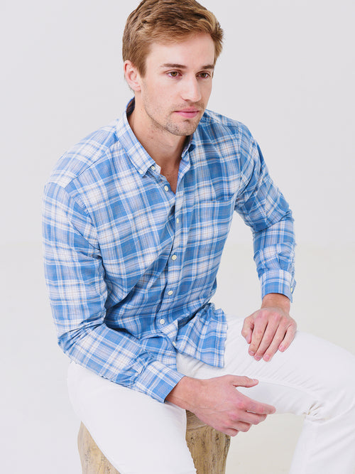 Peter Millar Crown Men's Seaport Crown Vintage Cotton-Stretch Sport Shirt
