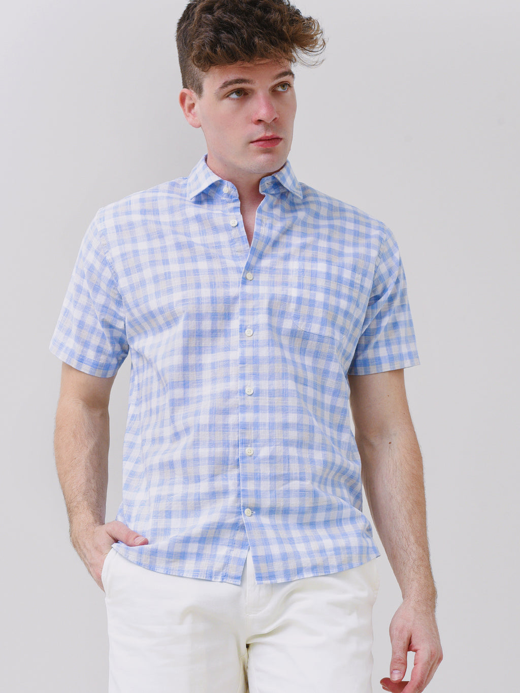 Peter Millar Crown Men's Lawrence Crown Vintage Cotton-Stretch Sport Shirt - Saint Bernard