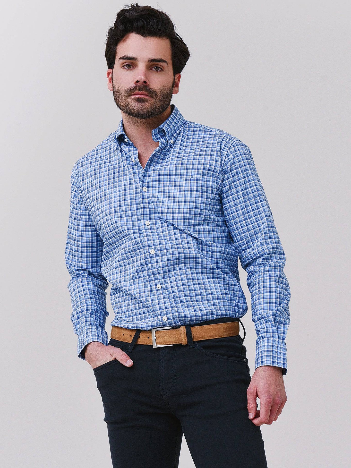 Peter Millar Crown Men's Wilson Crown Lite Cotton-Stretch Sport Shirt - Saint Bernard