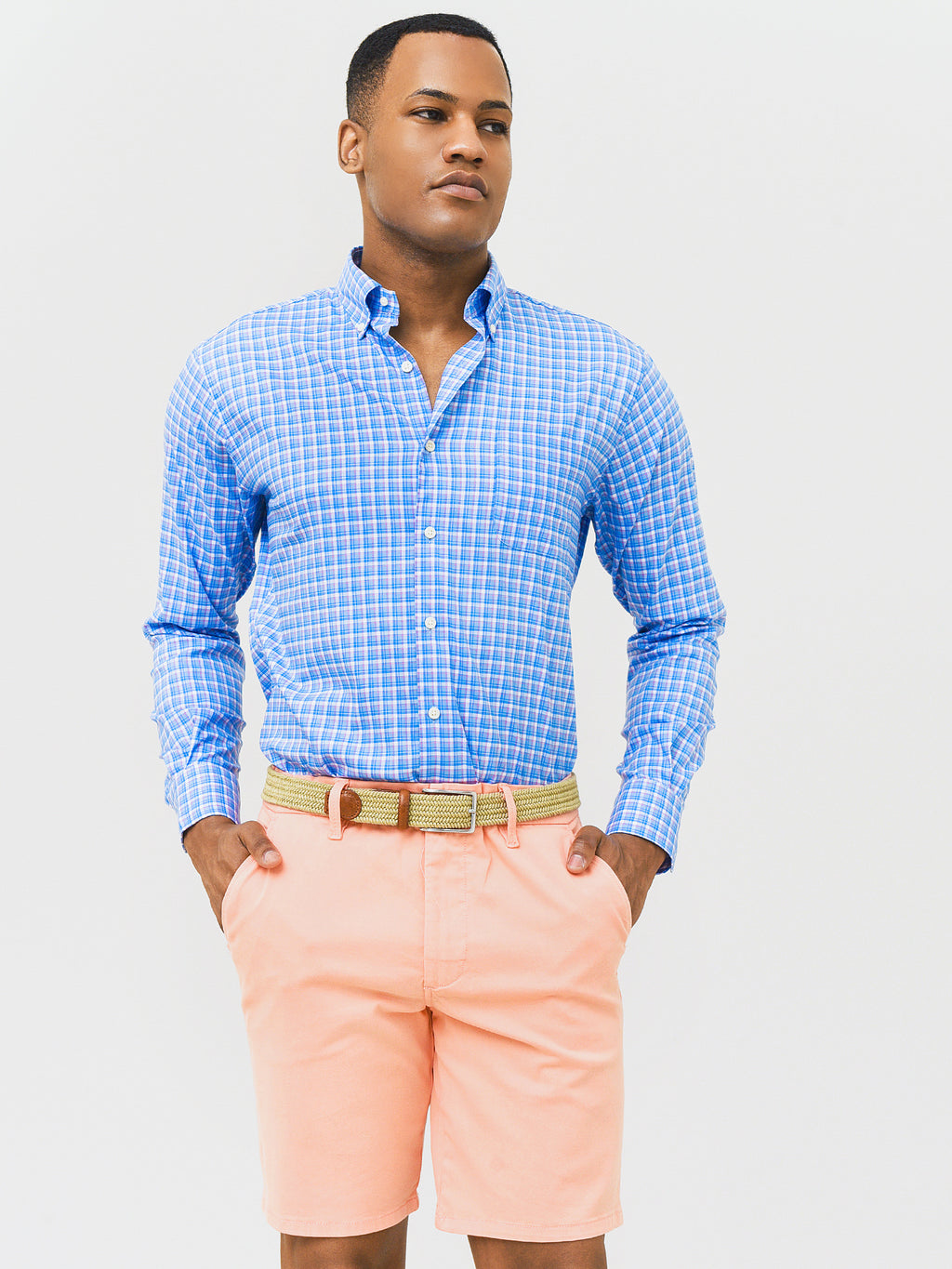 Peter Millar Crown Men's Wilson Crown Lite Cotton-Stretch Sport Shirt - Saint Bernard
