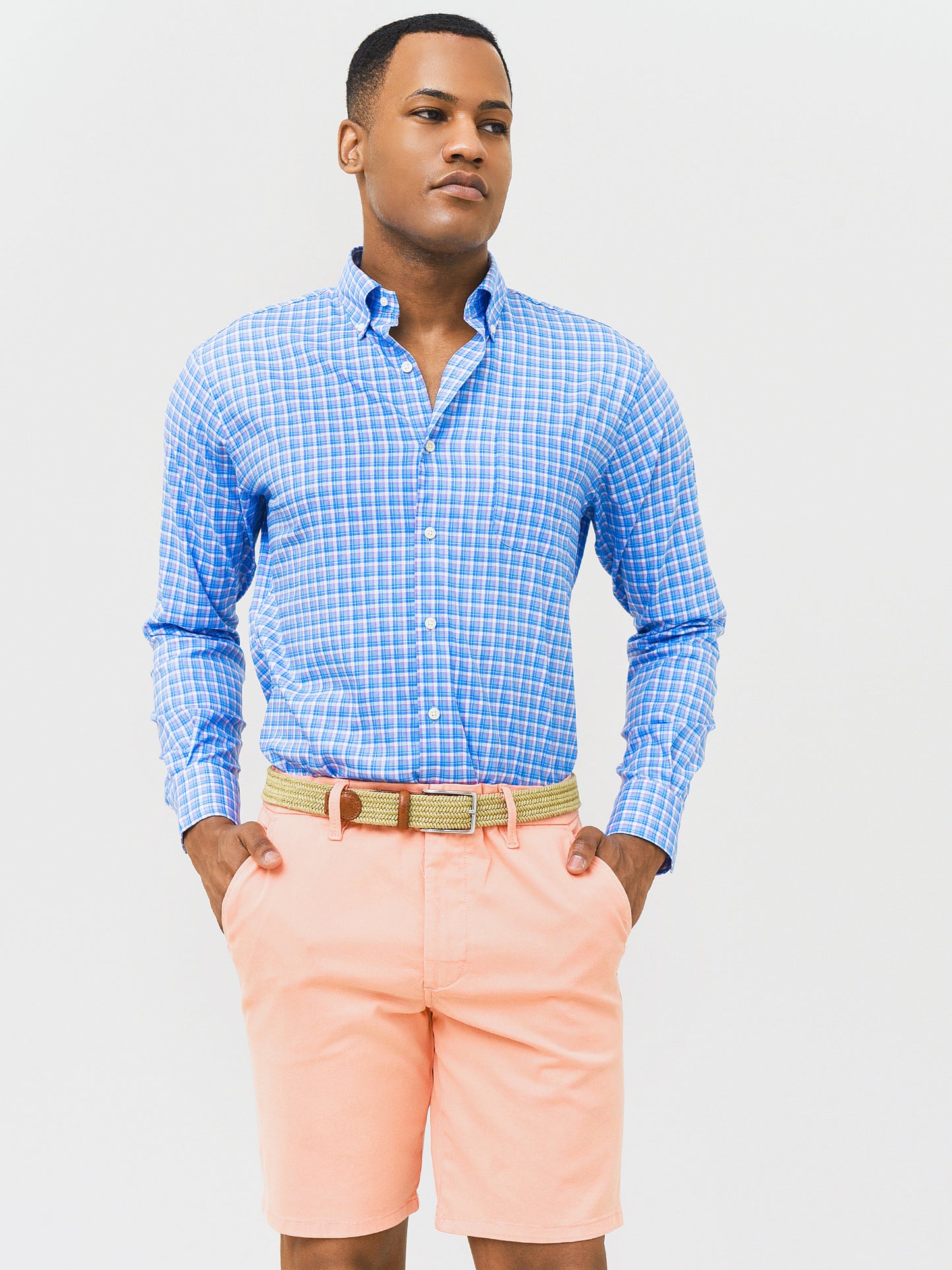 Peter Millar Crown Men's Wilson Crown Lite Cotton-Stretch Sport Shirt - Saint Bernard