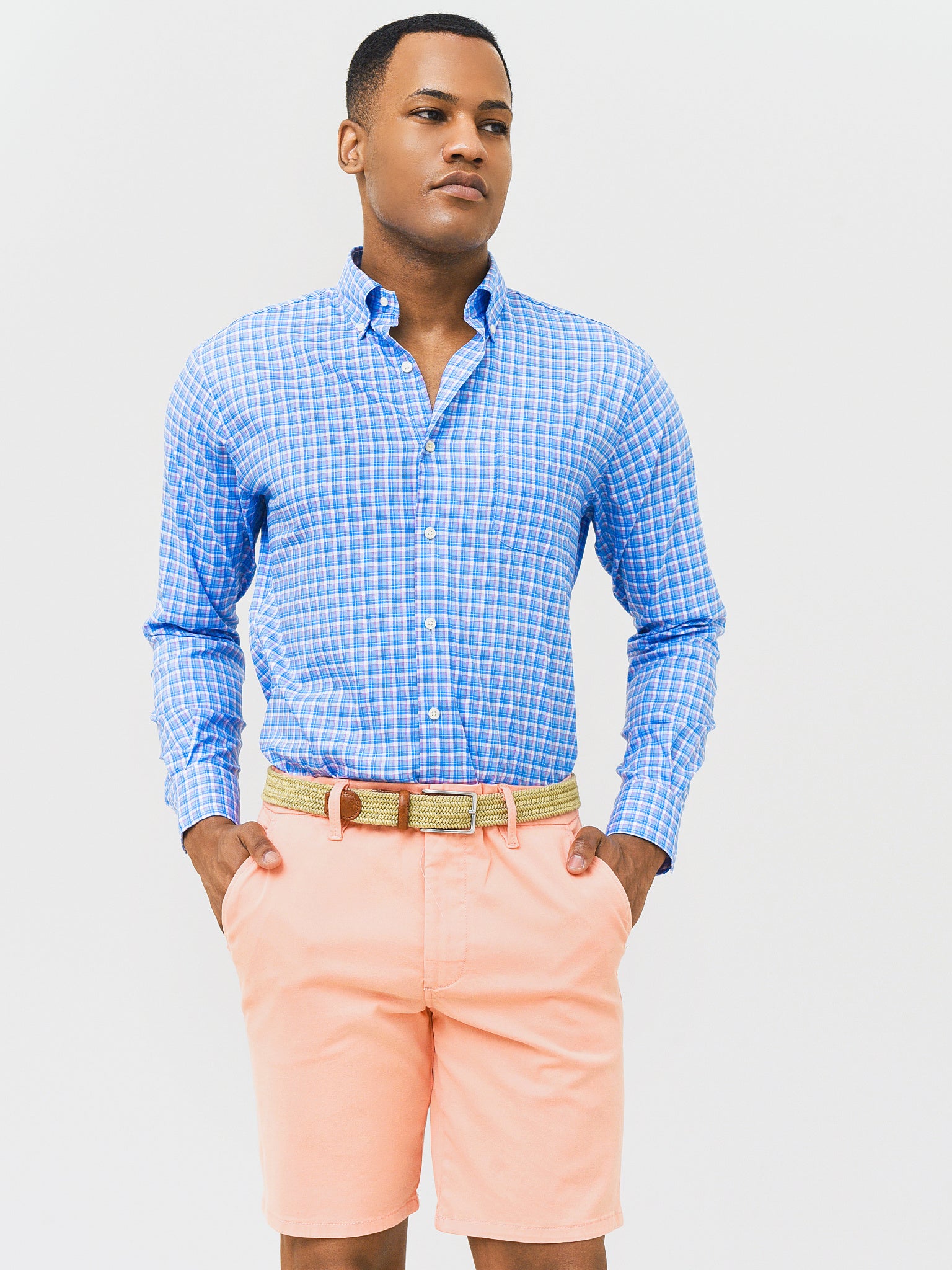 Peter Millar Crown Men's Wilson Crown Lite Cotton-Stretch Sport Shirt - Saint Bernard