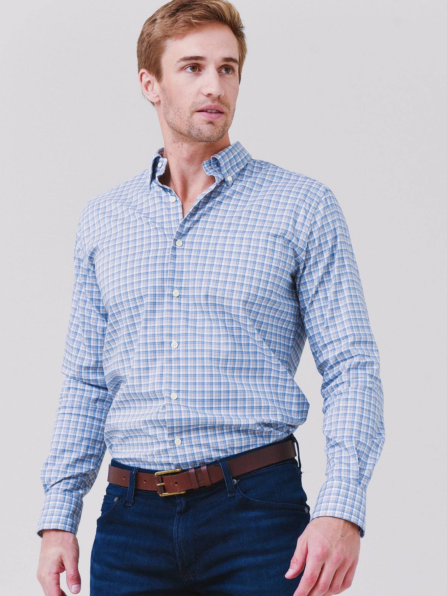 Peter Millar Crown Men's Wilson Crown Lite Cotton-Stretch Sport Shirt - Saint Bernard