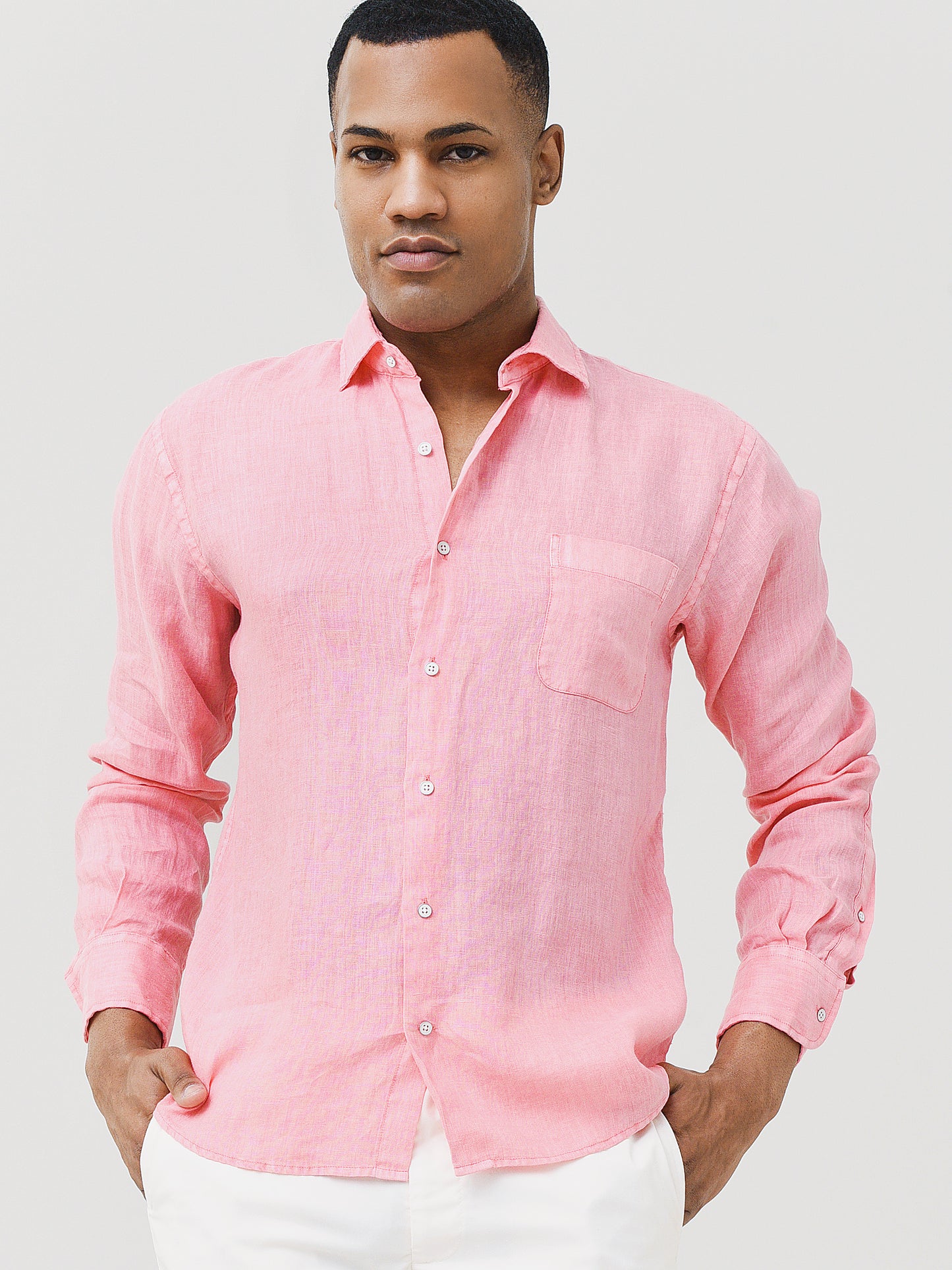 Peter Millar Seaside Men's Coastal Garment-Dyed Linen Sport Shirt