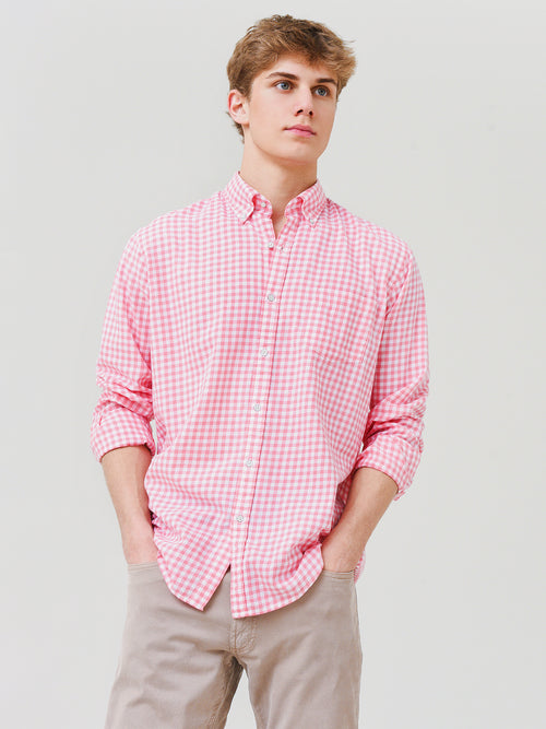 Peter Millar Seaside Men's Ocean Gingham Sport Shirt