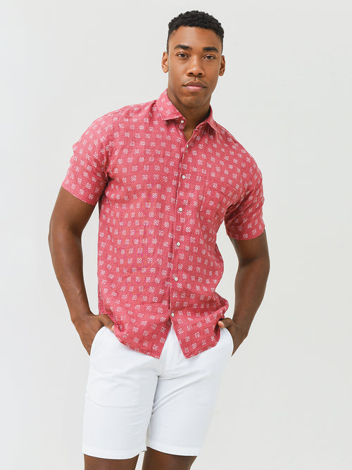 Peter Millar Seaside Men's Kiva Beach Linen Sport Shirt