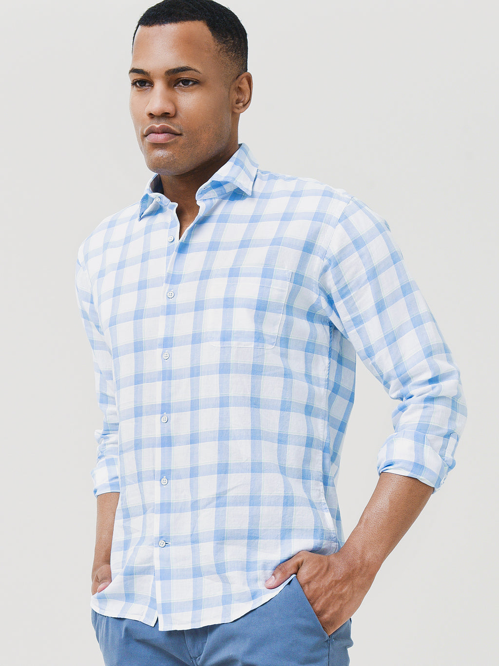 Peter Millar Seaside Men's Sand Harbor Cotton Sport Shirt - Saint Bernard