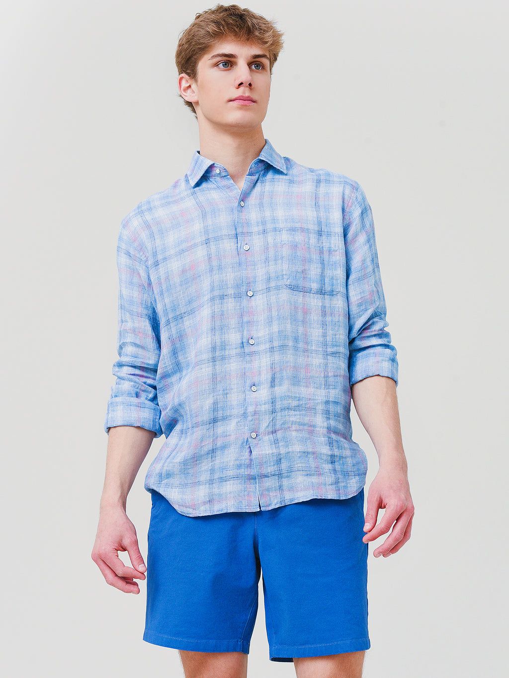 Peter Millar Seaside Men's Crystal Beach Linen Sport Shirt - Saint Bernard