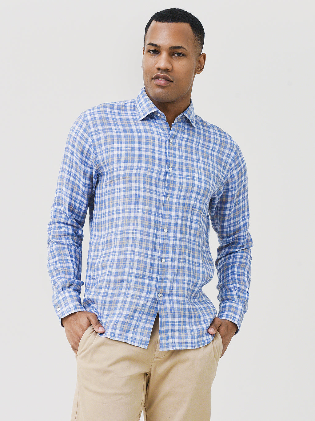 Peter Millar Seaside Men's Commons Linen Sport Shirt - Saint Bernard