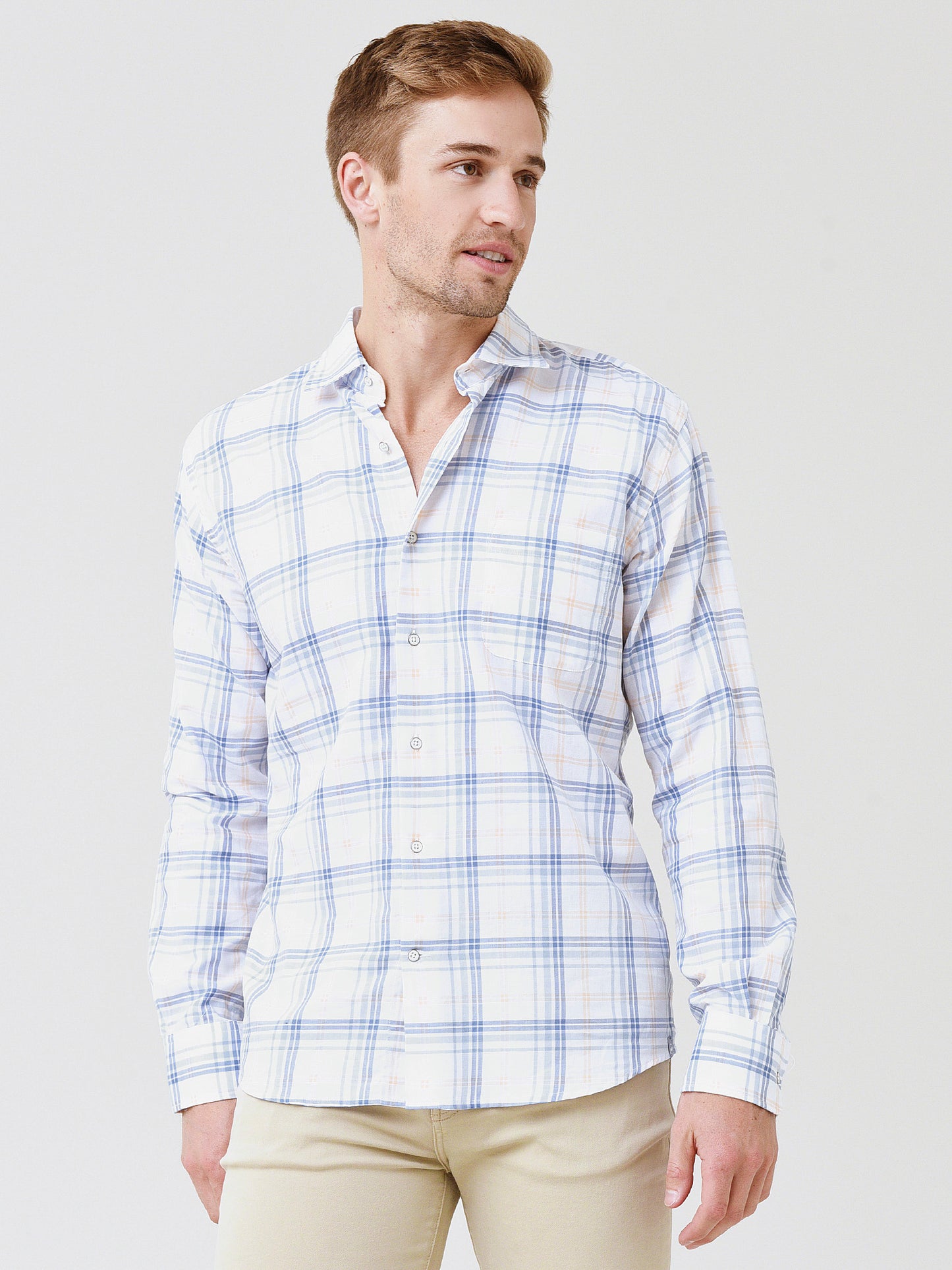 Peter Millar Seaside Men's Long Beach Cotton Sport Shirt - Saint Bernard