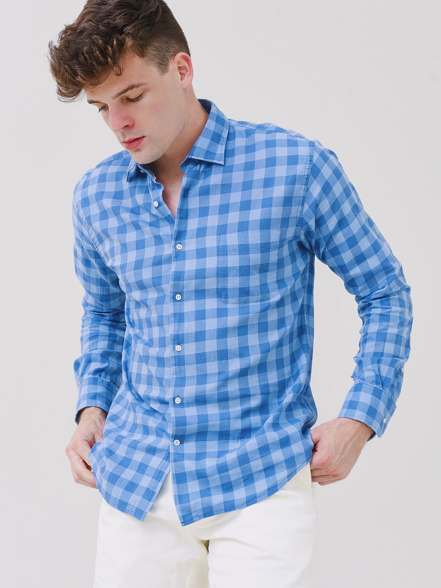 Peter Millar Seaside Men's Docks Cotton Sport Shirt - Saint Bernard