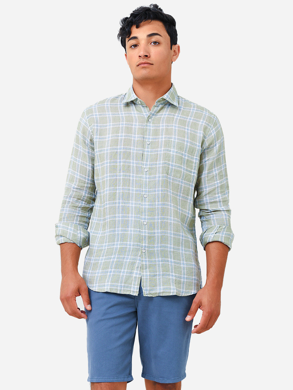 Peter Millar Seaside Men's Upwell Linen Sport Shirt - Saint Bernard
