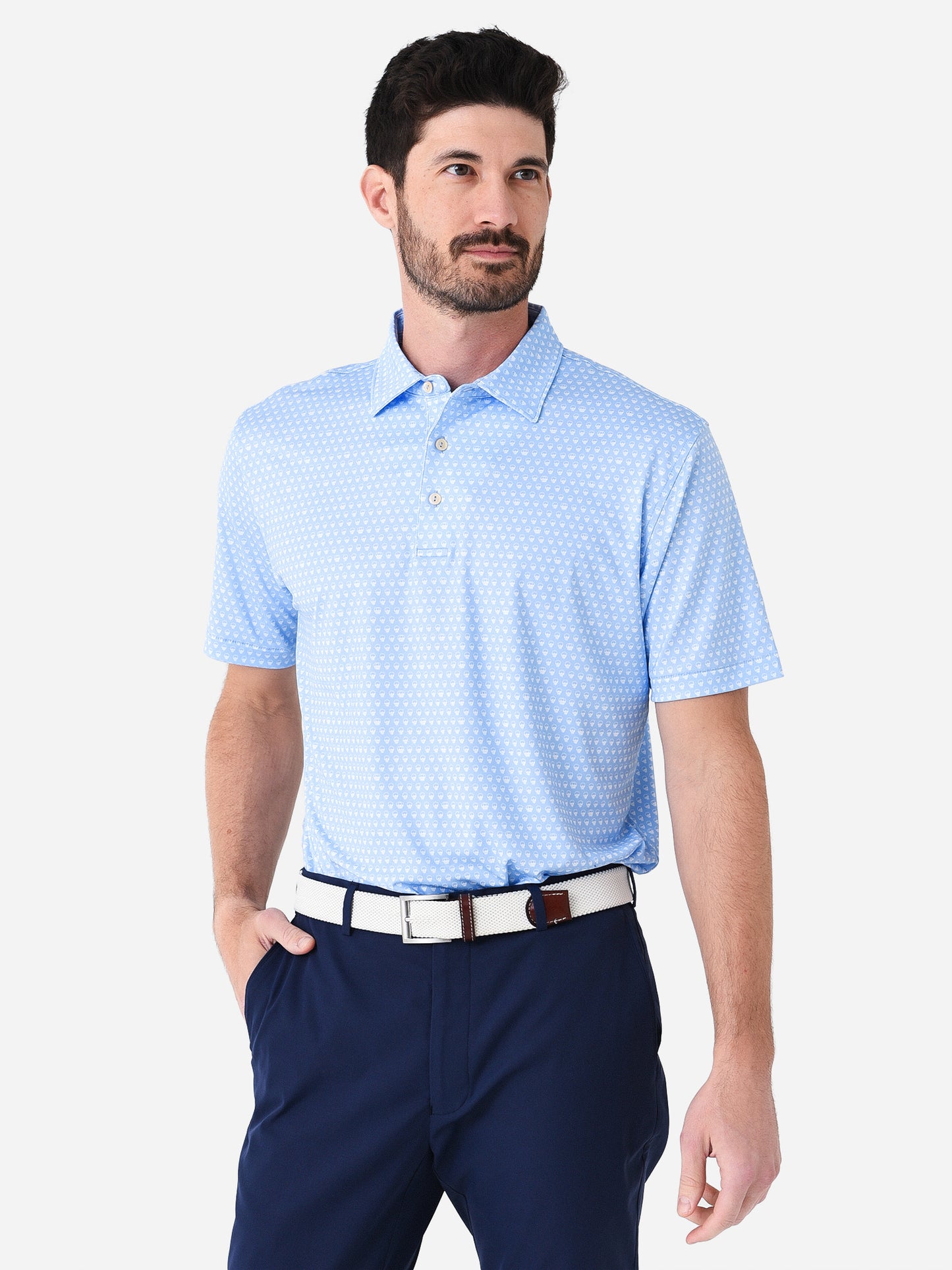 Peter Millar Crown Sport Men's Seeing Double Performance Jersey Polo
