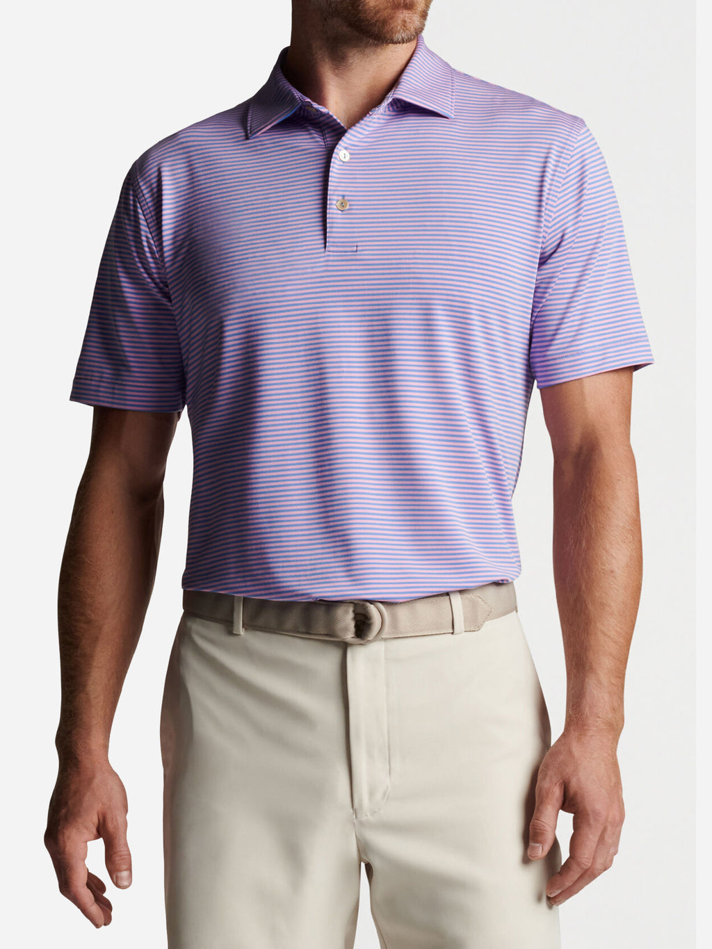 Peter Millar Crown Sport Men's Hales Performance Jersey Polo - Saint Bernard
