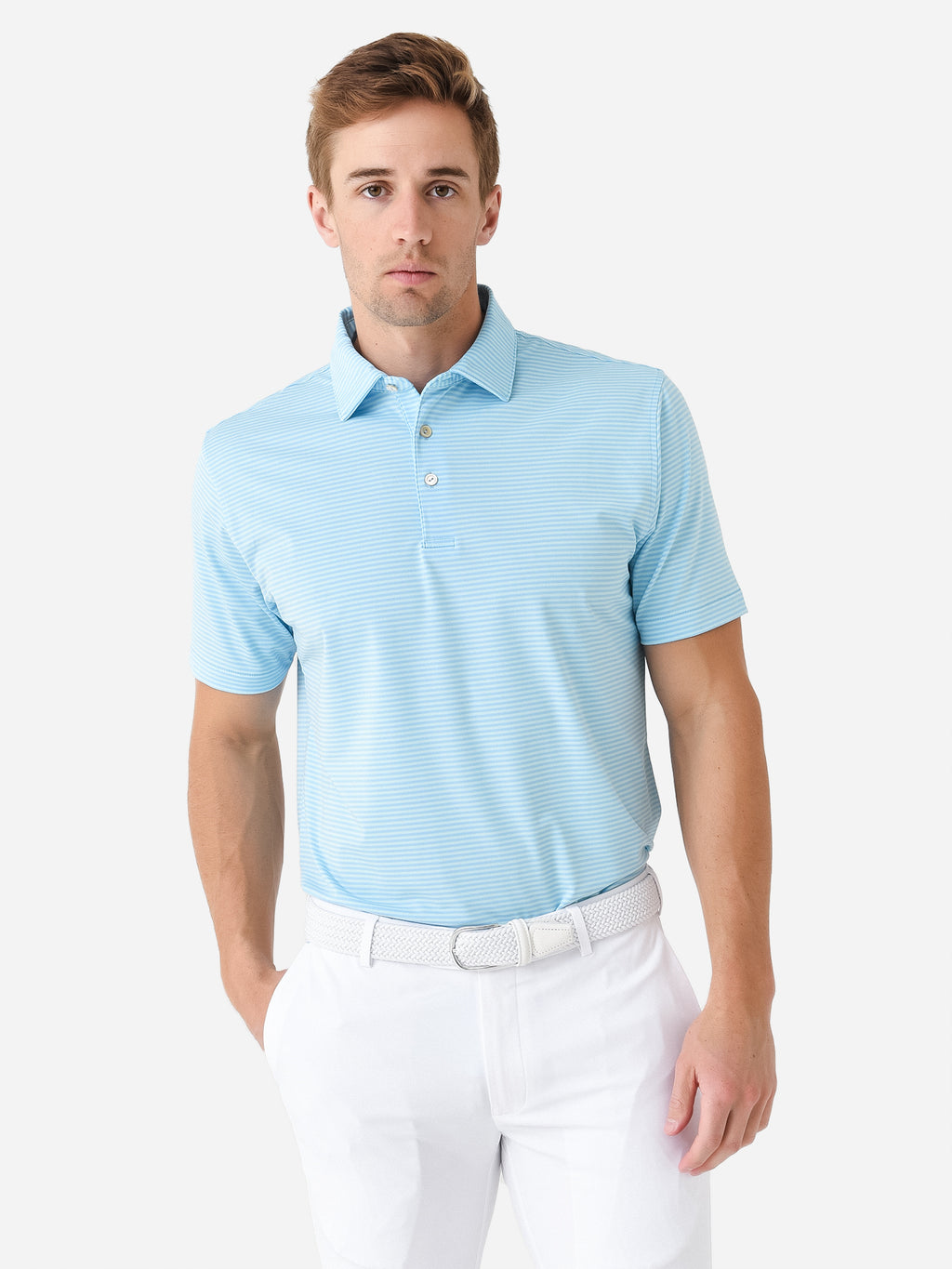 Peter Millar Crown Sport Men's Hales Performance Jersey Polo - Saint Bernard