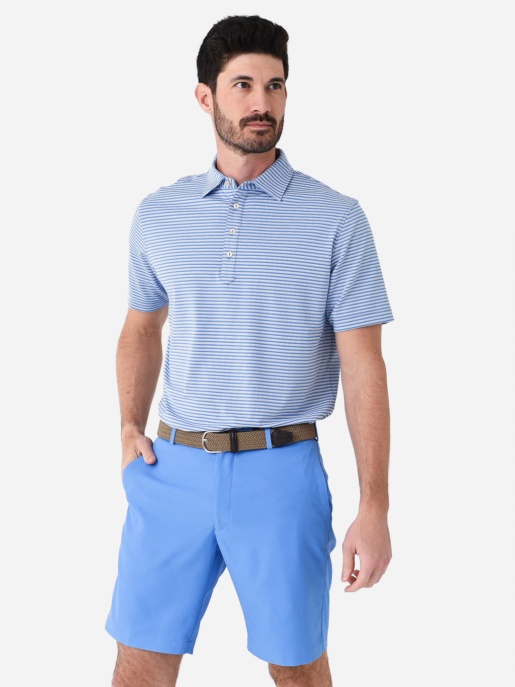 Peter Millar Crown Sport Men's Bishop Performance Jersey Polo - Saint Bernard