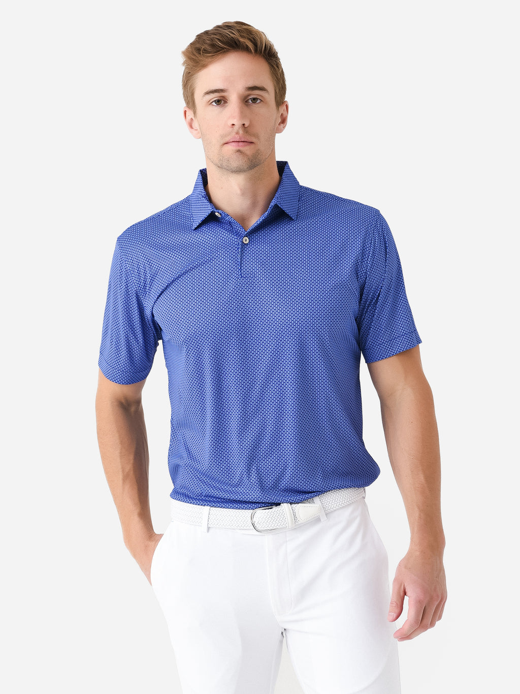 Peter Millar Crown Sport Men's Featherweight Nautical Knot Polo - Saint Bernard