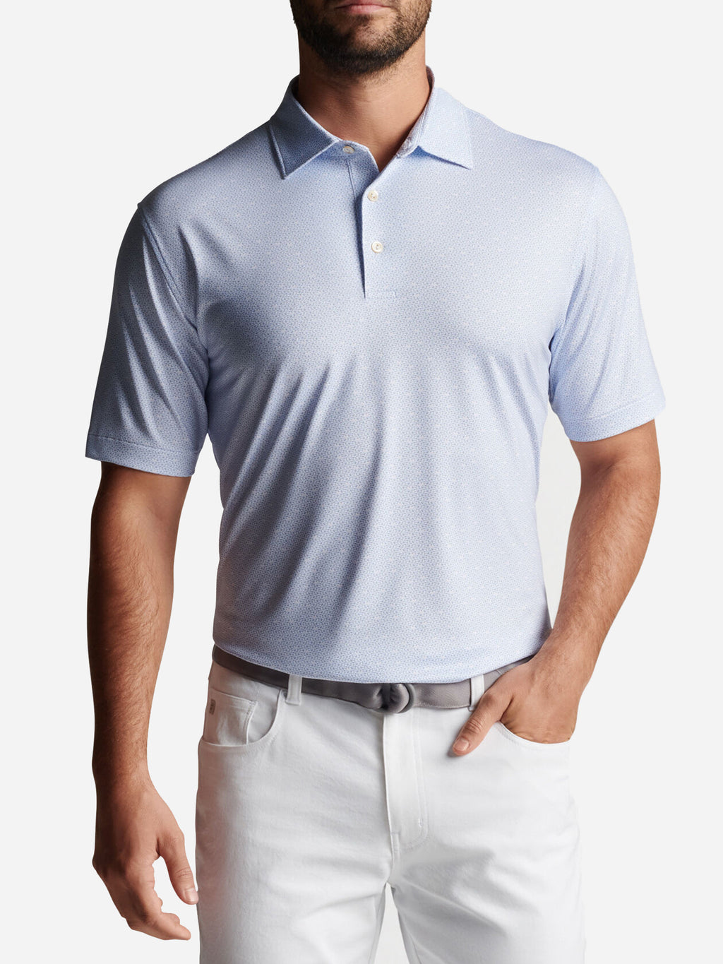 Peter Millar Crown Sport Men's Hardtop Haven Performance Jersey Polo - Saint Bernard