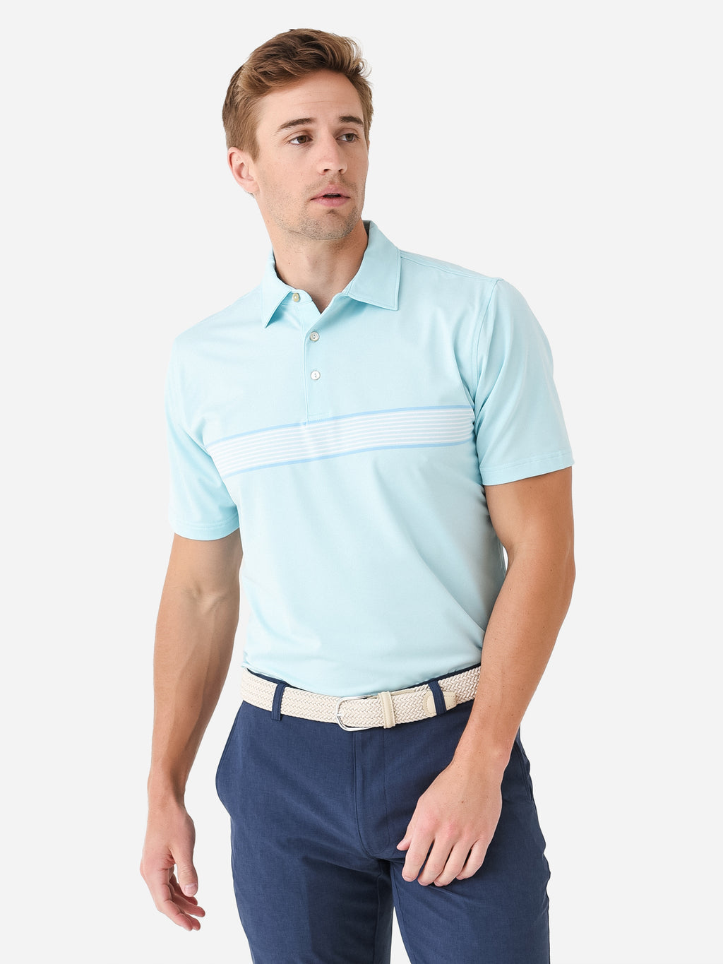 Peter Millar Crown Sport Men's Lane Performance Jersey Polo - Saint Bernard