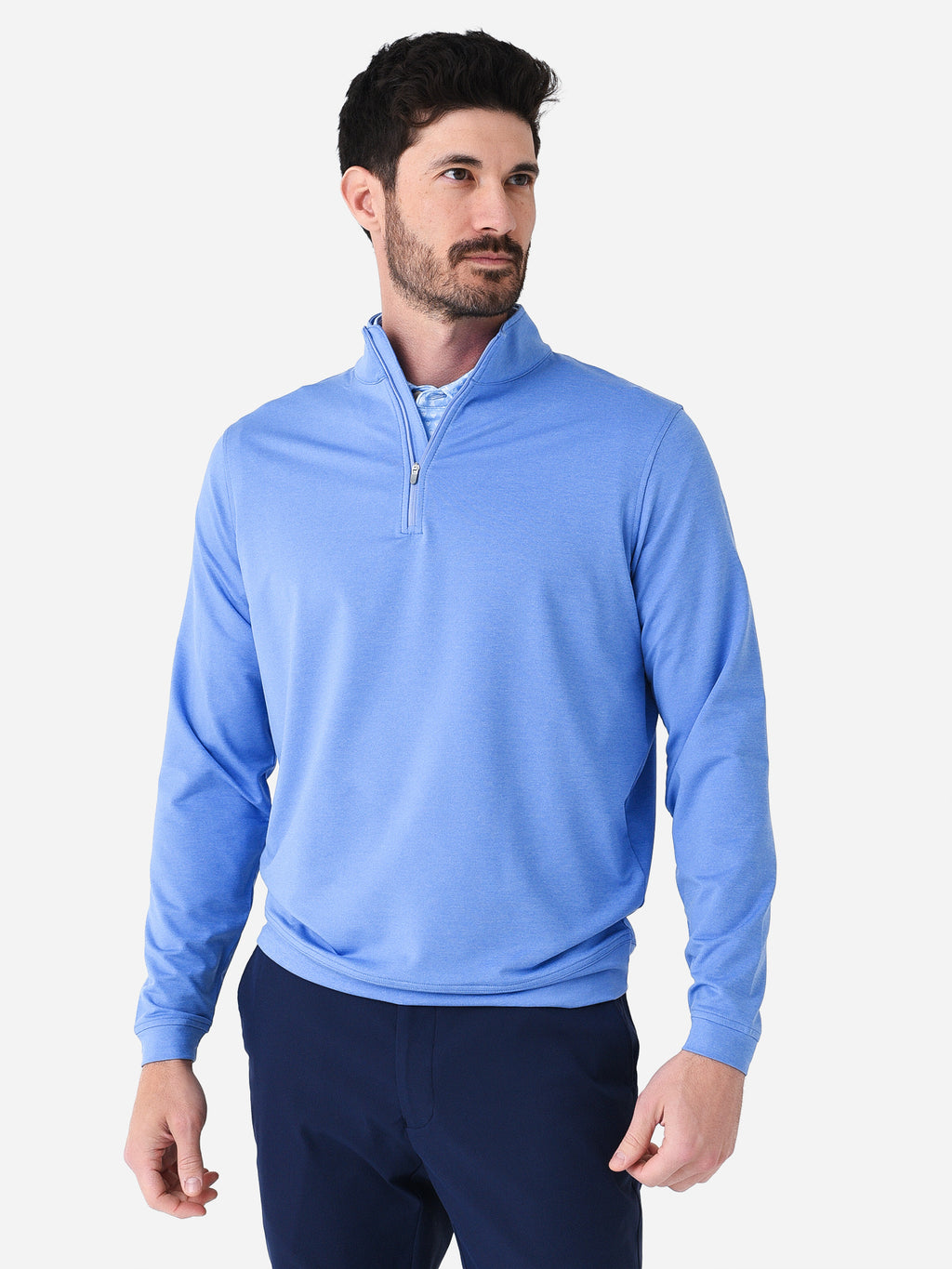 Peter Millar Crown Sport Men's Perth Melange Performance Quarter-Zip - Saint Bernard