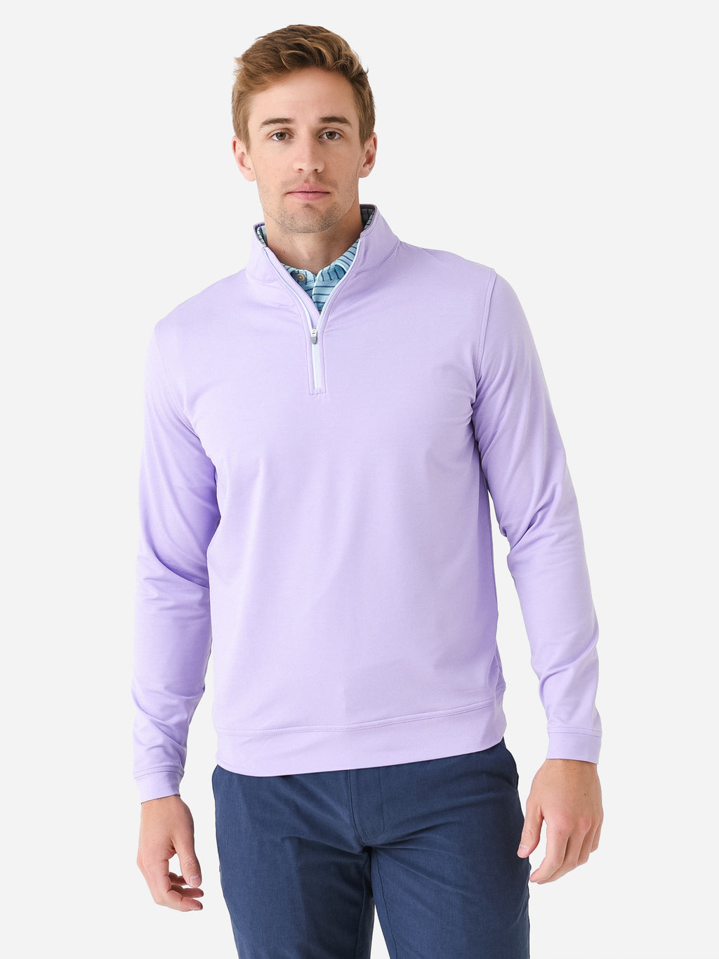 Peter Millar Crown Sport Men's Perth Melange Performance Quarter-Zip - Saint Bernard