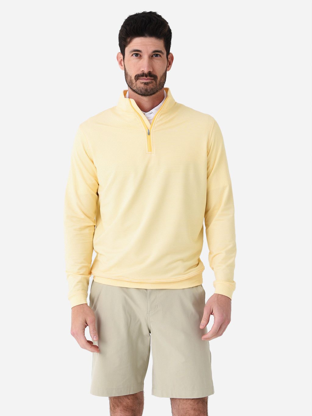 Peter Millar Crown Sport Men's Perth Sugar Stripe Performance Quarter-Zip - Saint Bernard